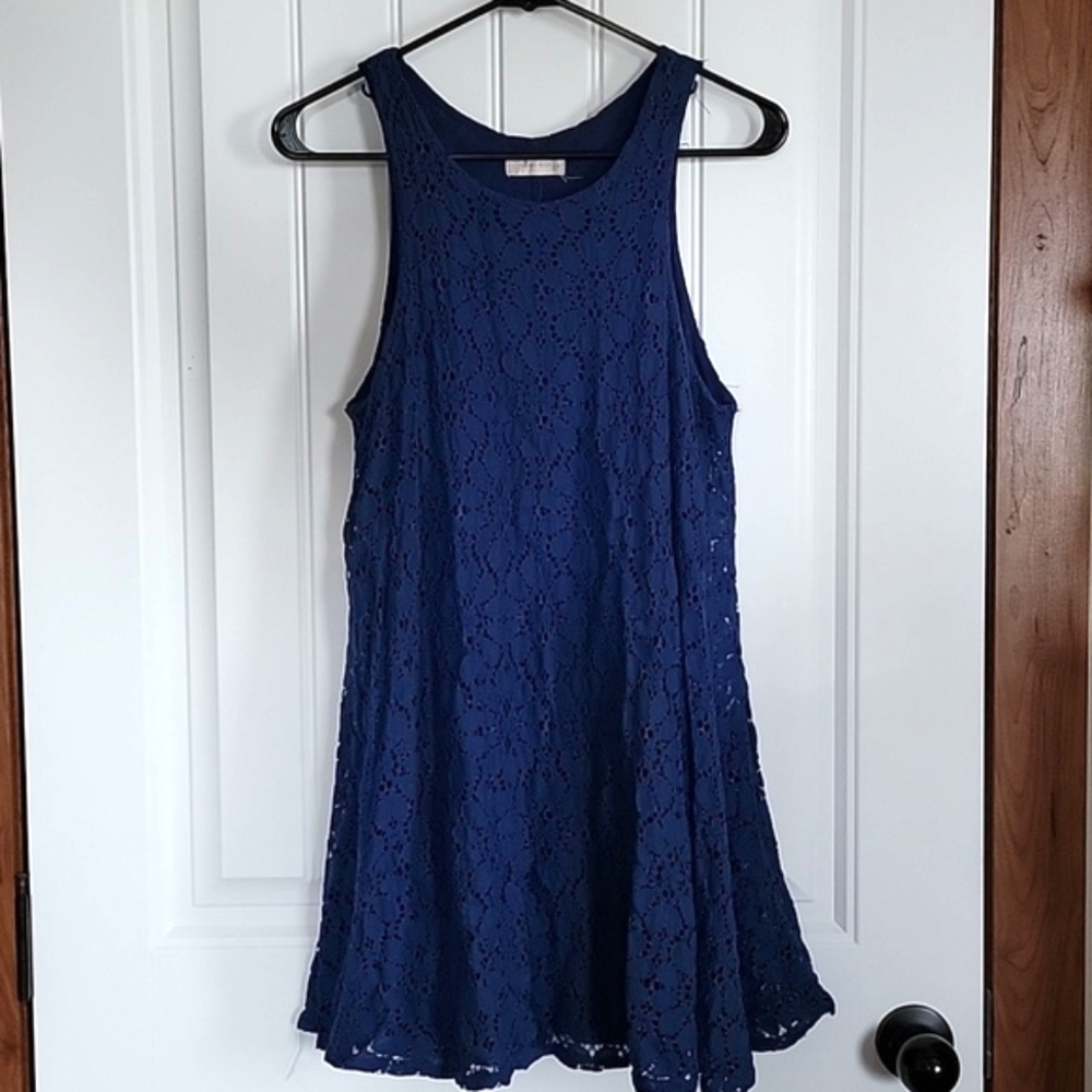 Altar’d State L Blue Eyelet Lace Dress